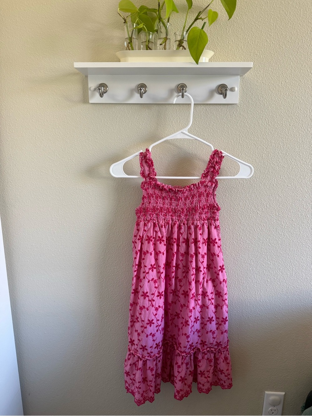 Mini Boden Pink Floral Smocked Sundress